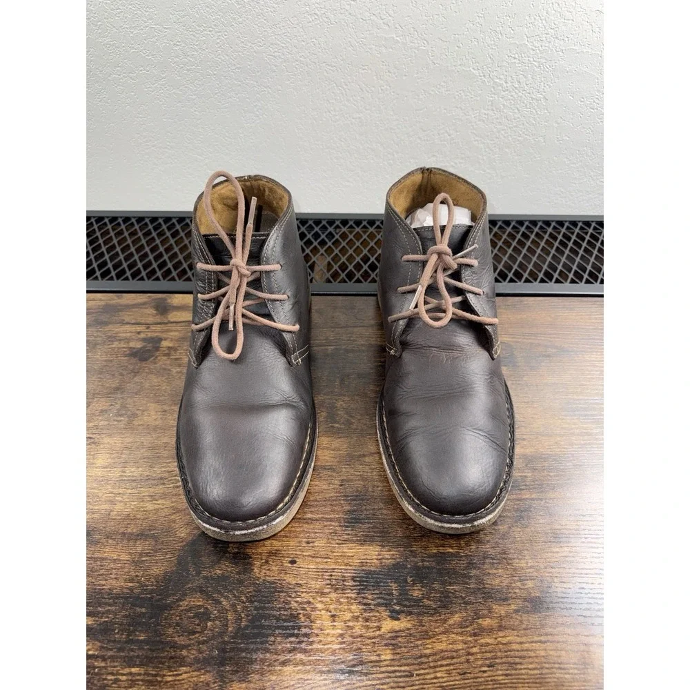 Dockers Mens Leather Chukka Boots Brown Lace Up Casual Desert Shoes Size‎ 10M